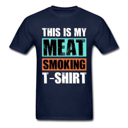 Gildan Ultra Cotton Adult Meat Smoking T-Shirt - navy