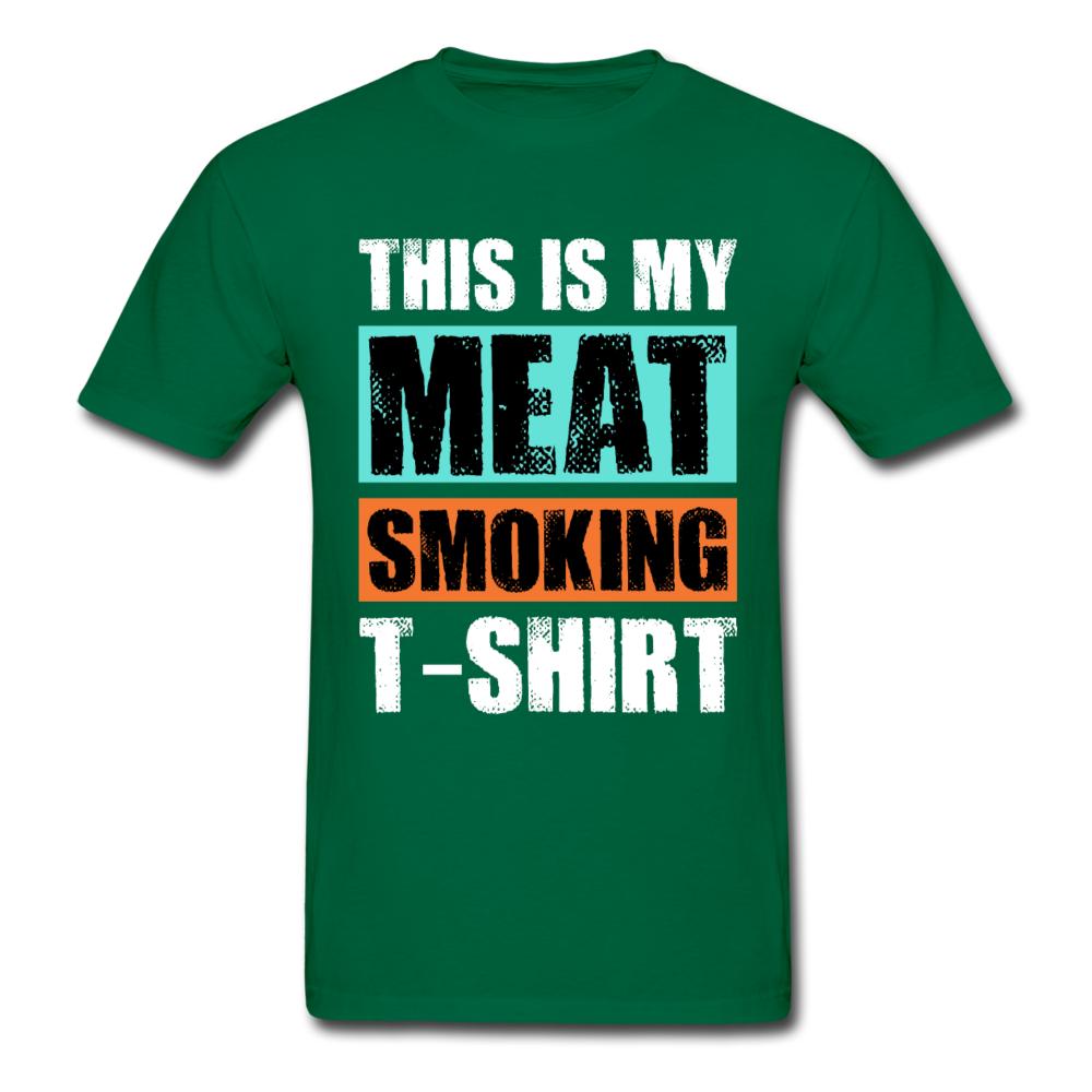 Gildan Ultra Cotton Adult Meat Smoking T-Shirt - bottlegreen