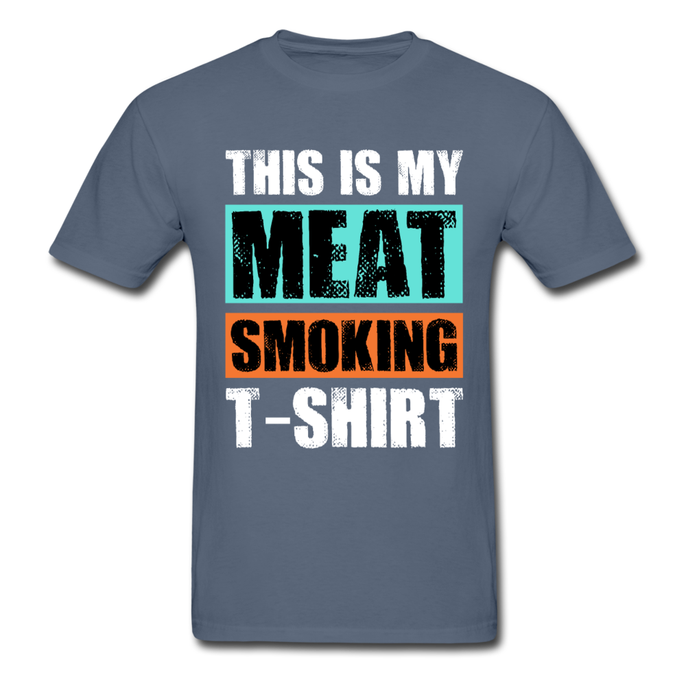 Gildan Ultra Cotton Adult Meat Smoking T-Shirt - denim