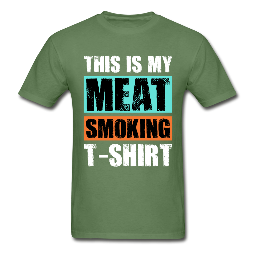 Gildan Ultra Cotton Adult Meat Smoking T-Shirt - military green