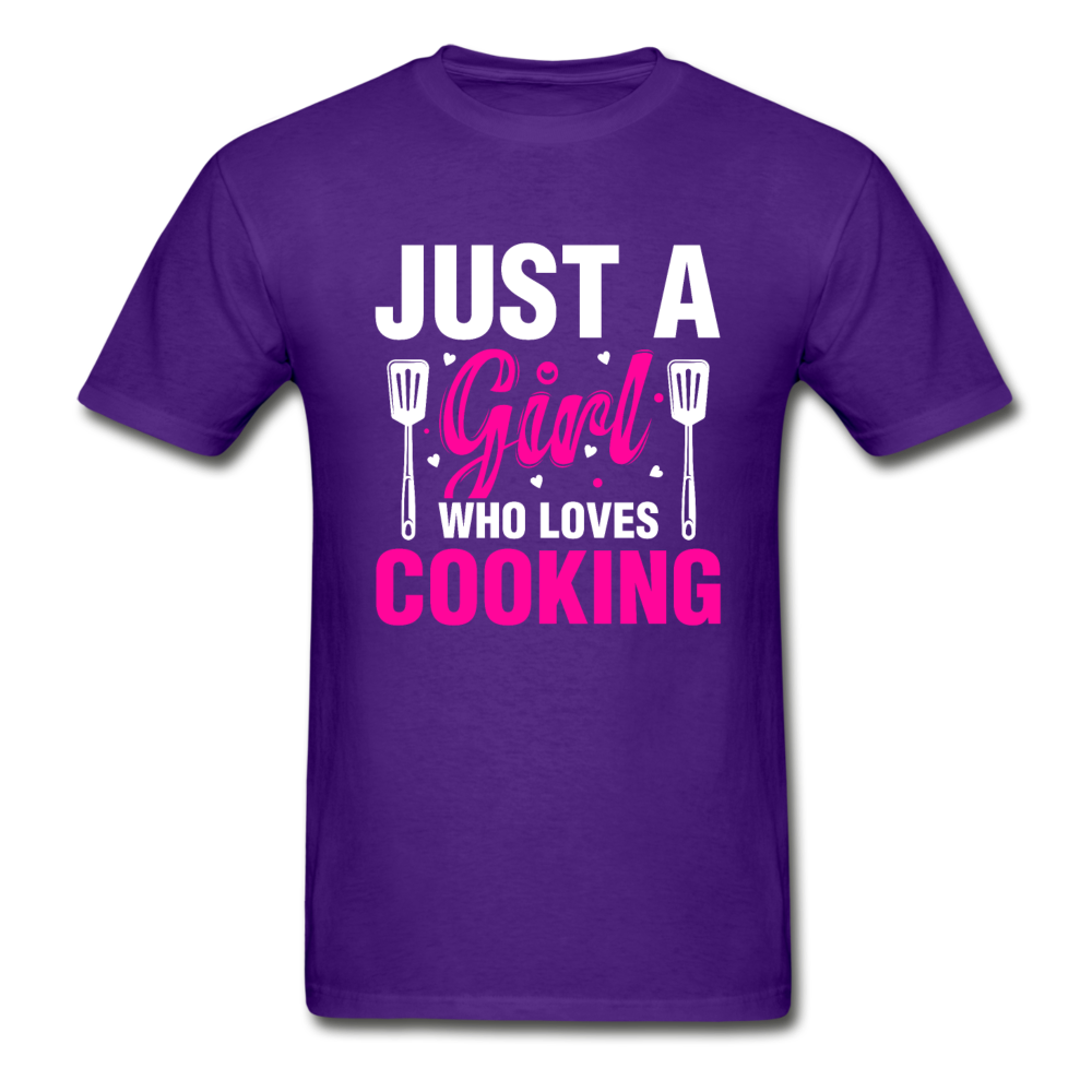 Gildan Ultra Cotton Adult Girl Who Loves Cooking T-Shirt - purple