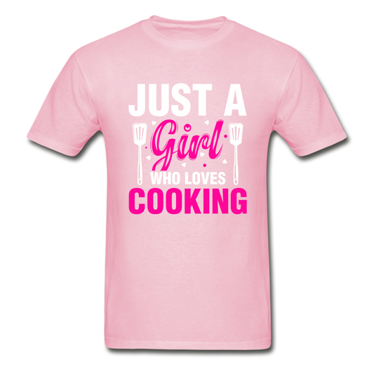 Gildan Ultra Cotton Adult Girl Who Loves Cooking T-Shirt - light pink