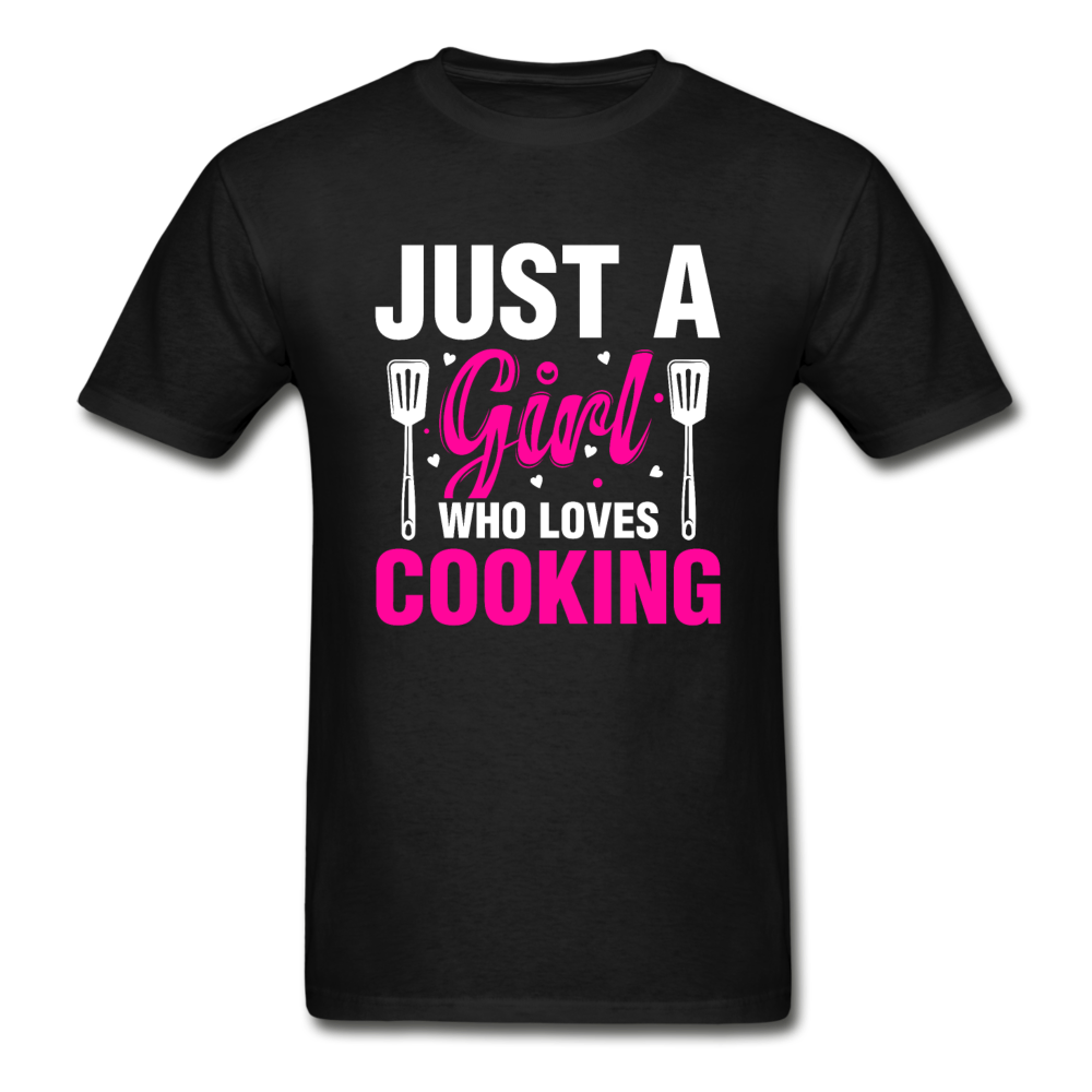 Gildan Ultra Cotton Adult Girl Who Loves Cooking T-Shirt - black