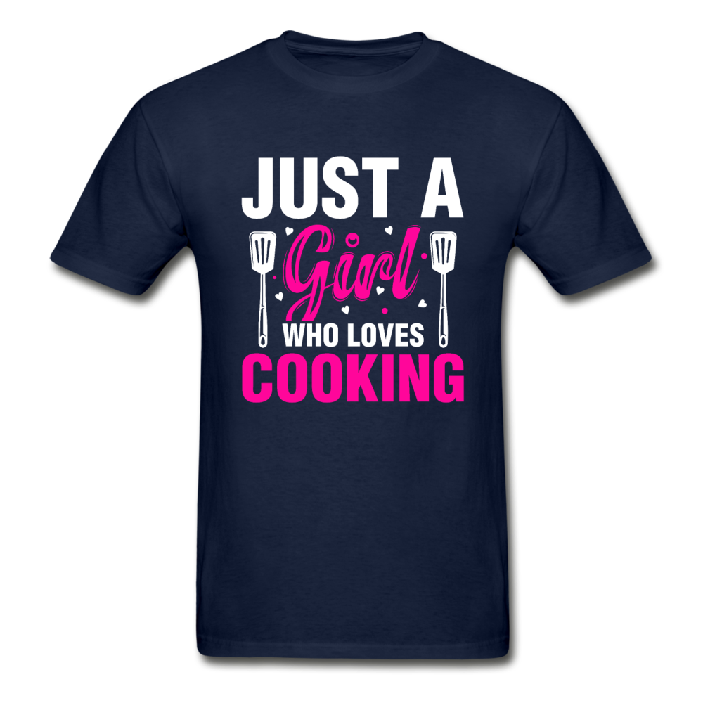 Gildan Ultra Cotton Adult Girl Who Loves Cooking T-Shirt - navy
