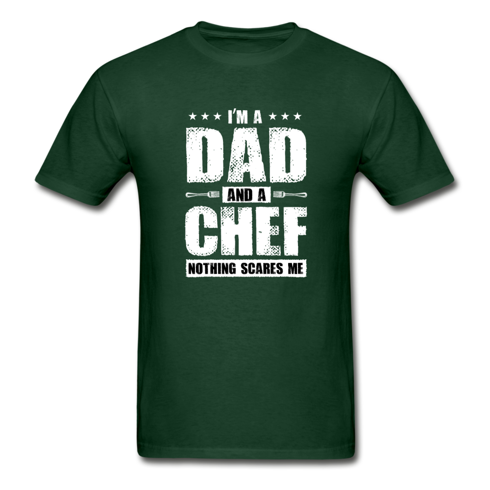 Gildan Ultra Cotton Adult Dad and Chef T-Shirt - forest green
