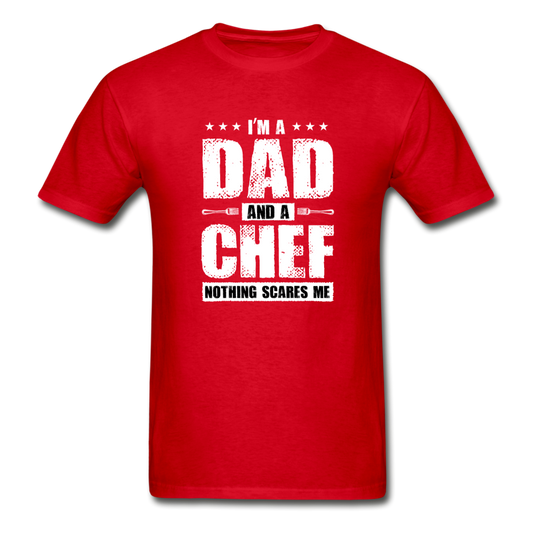Gildan Ultra Cotton Adult Dad and Chef T-Shirt - red