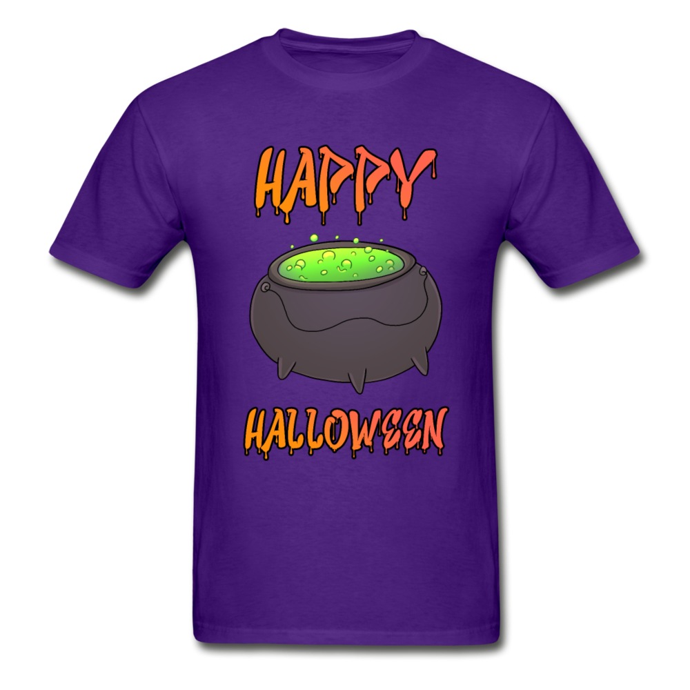 Gildan Ultra Cotton Adult Happy Halloween T-Shirt - purple