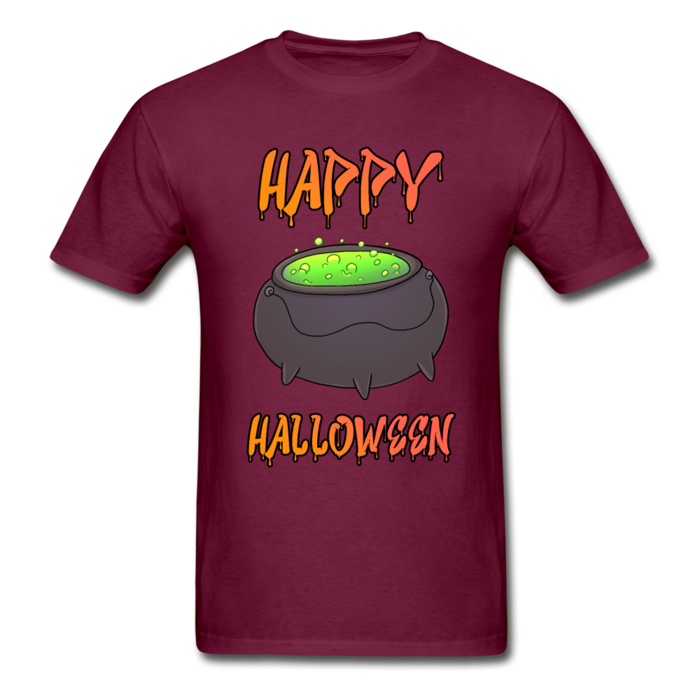 Gildan Ultra Cotton Adult Happy Halloween T-Shirt - burgundy