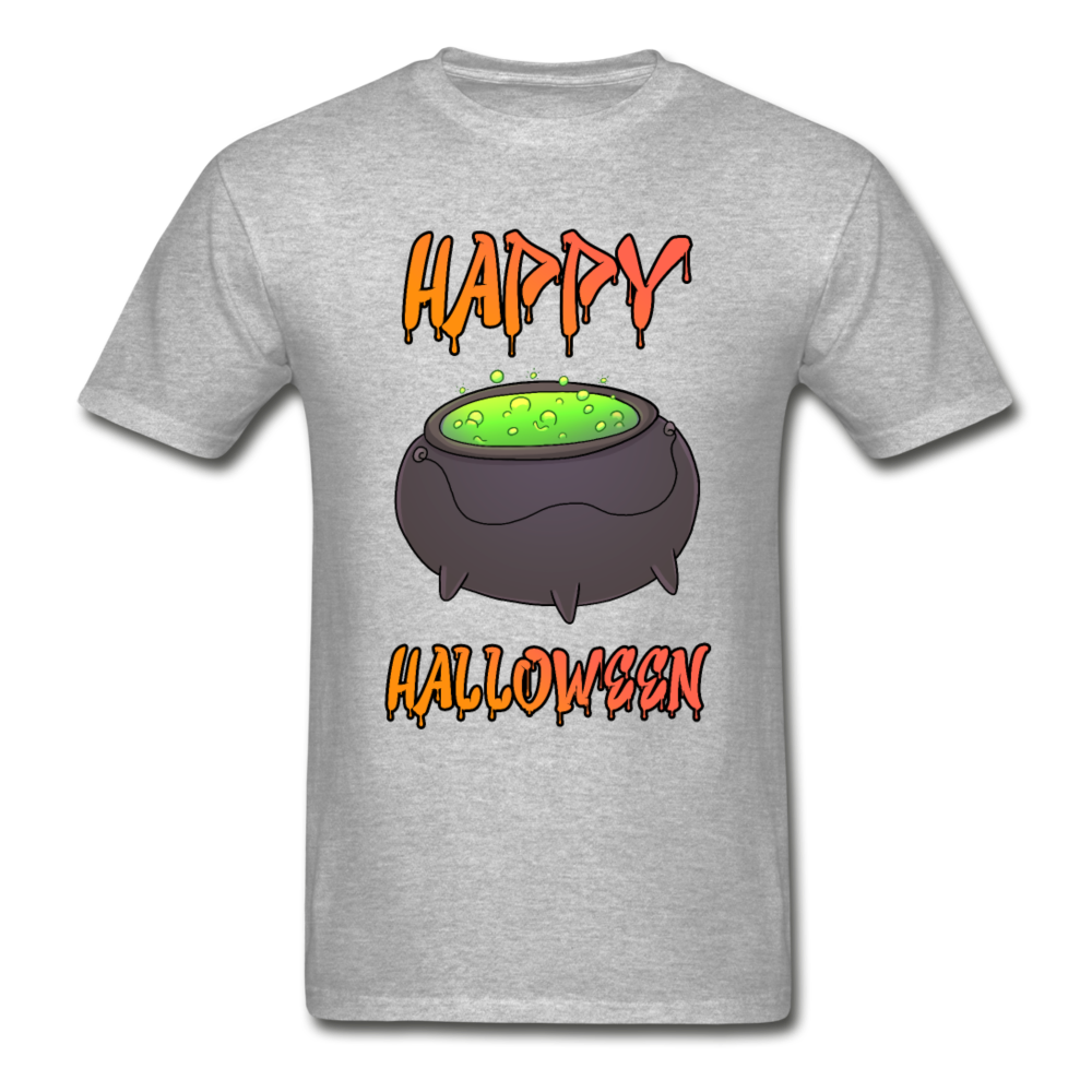 Gildan Ultra Cotton Adult Happy Halloween T-Shirt - heather gray