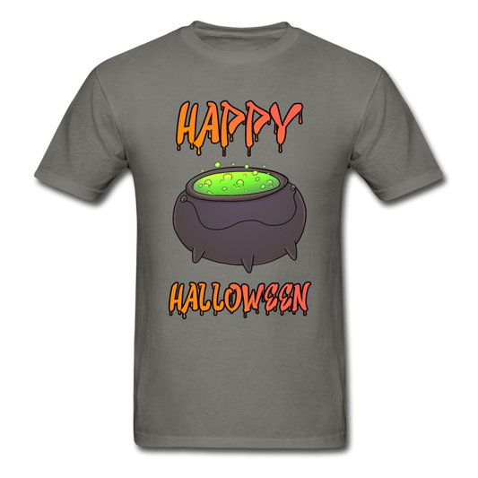 Gildan Ultra Cotton Adult Happy Halloween T-Shirt - charcoal
