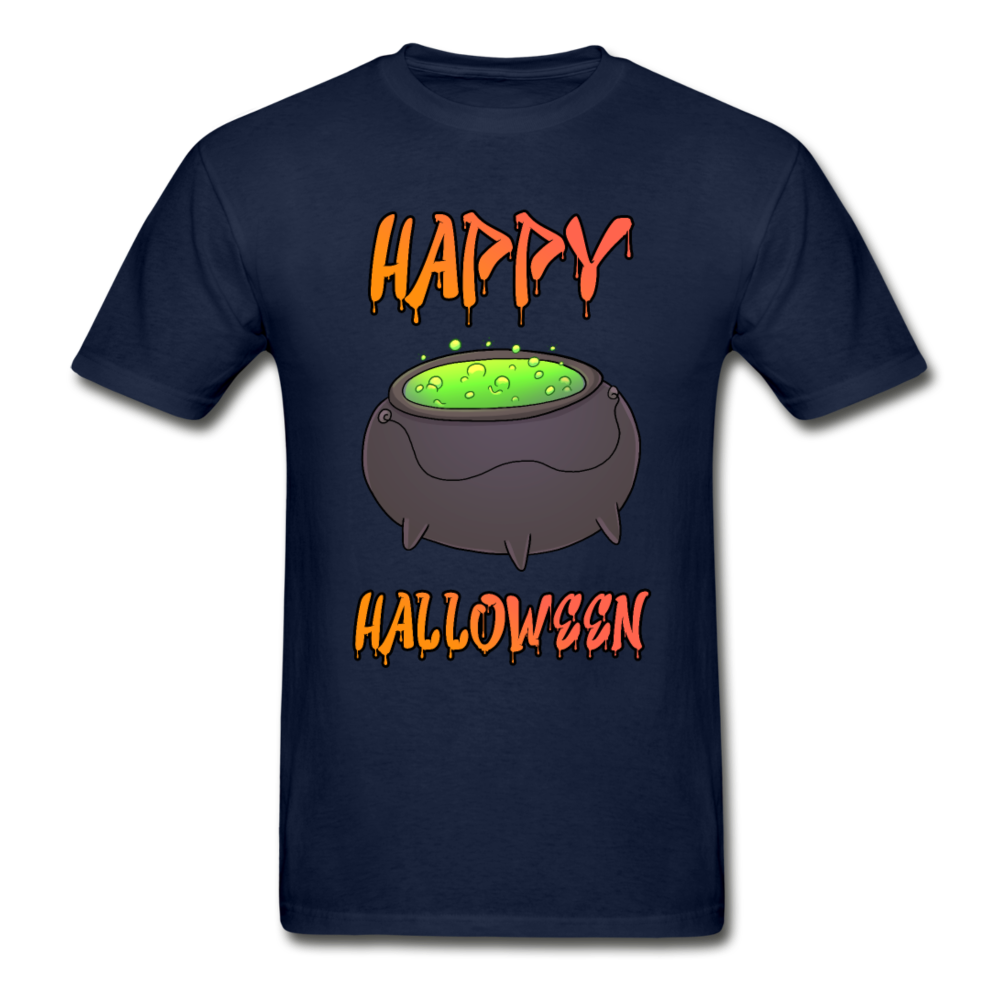 Gildan Ultra Cotton Adult Happy Halloween T-Shirt - navy