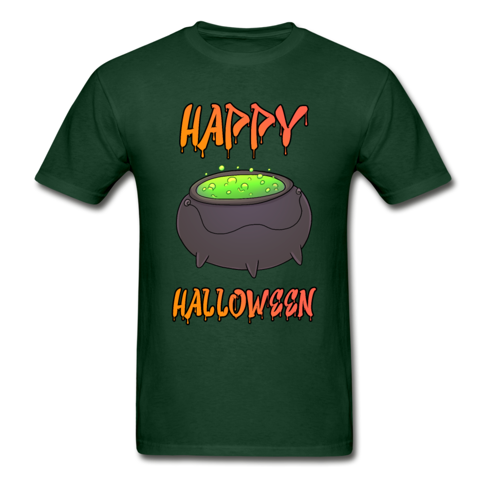 Gildan Ultra Cotton Adult Happy Halloween T-Shirt - forest green