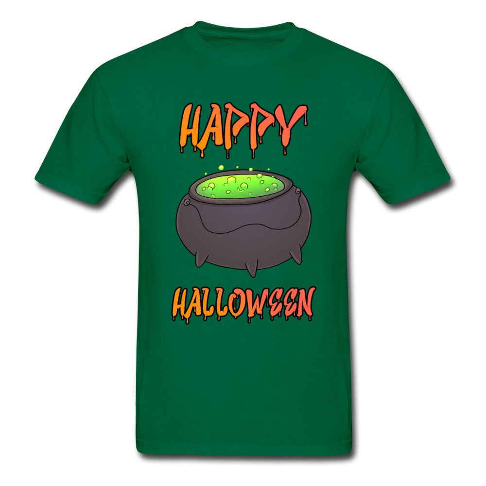 Gildan Ultra Cotton Adult Happy Halloween T-Shirt - bottlegreen