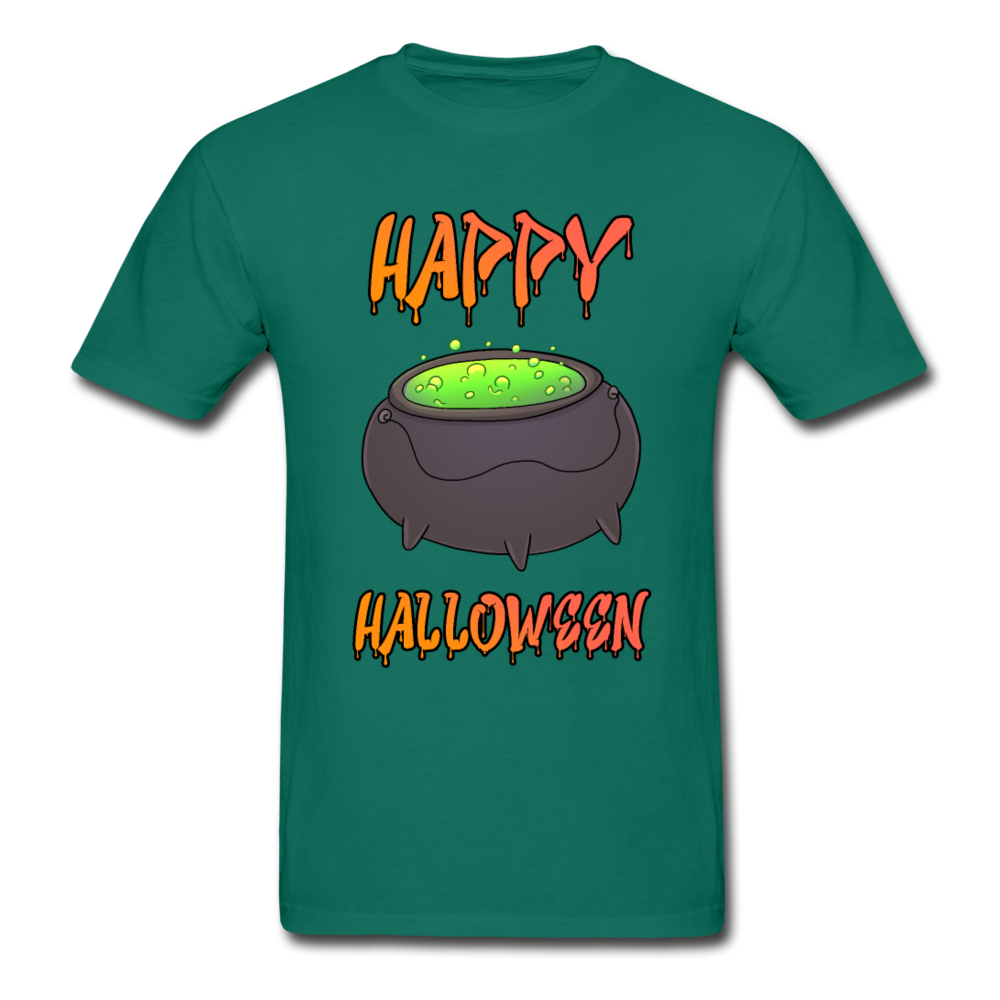 Gildan Ultra Cotton Adult Happy Halloween T-Shirt - petrol