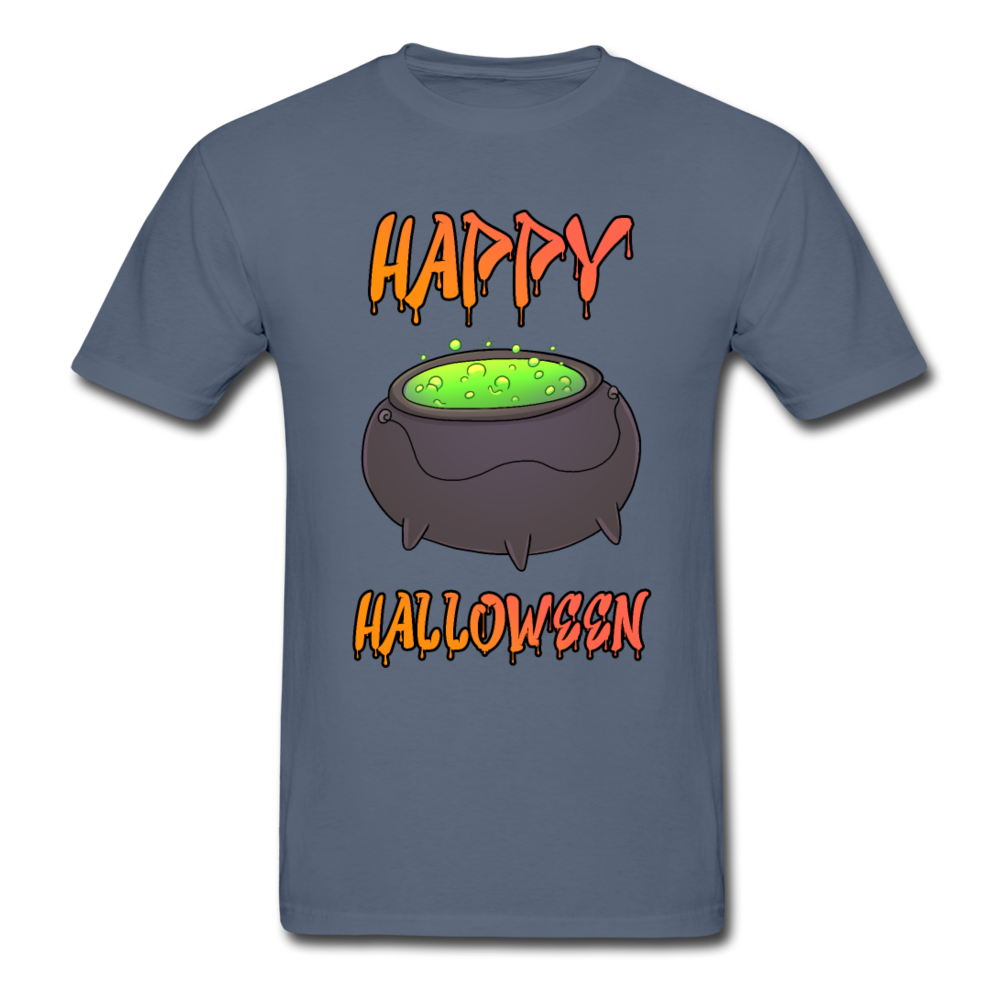 Gildan Ultra Cotton Adult Happy Halloween T-Shirt - denim
