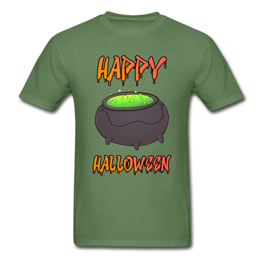 Gildan Ultra Cotton Adult Happy Halloween T-Shirt - military green