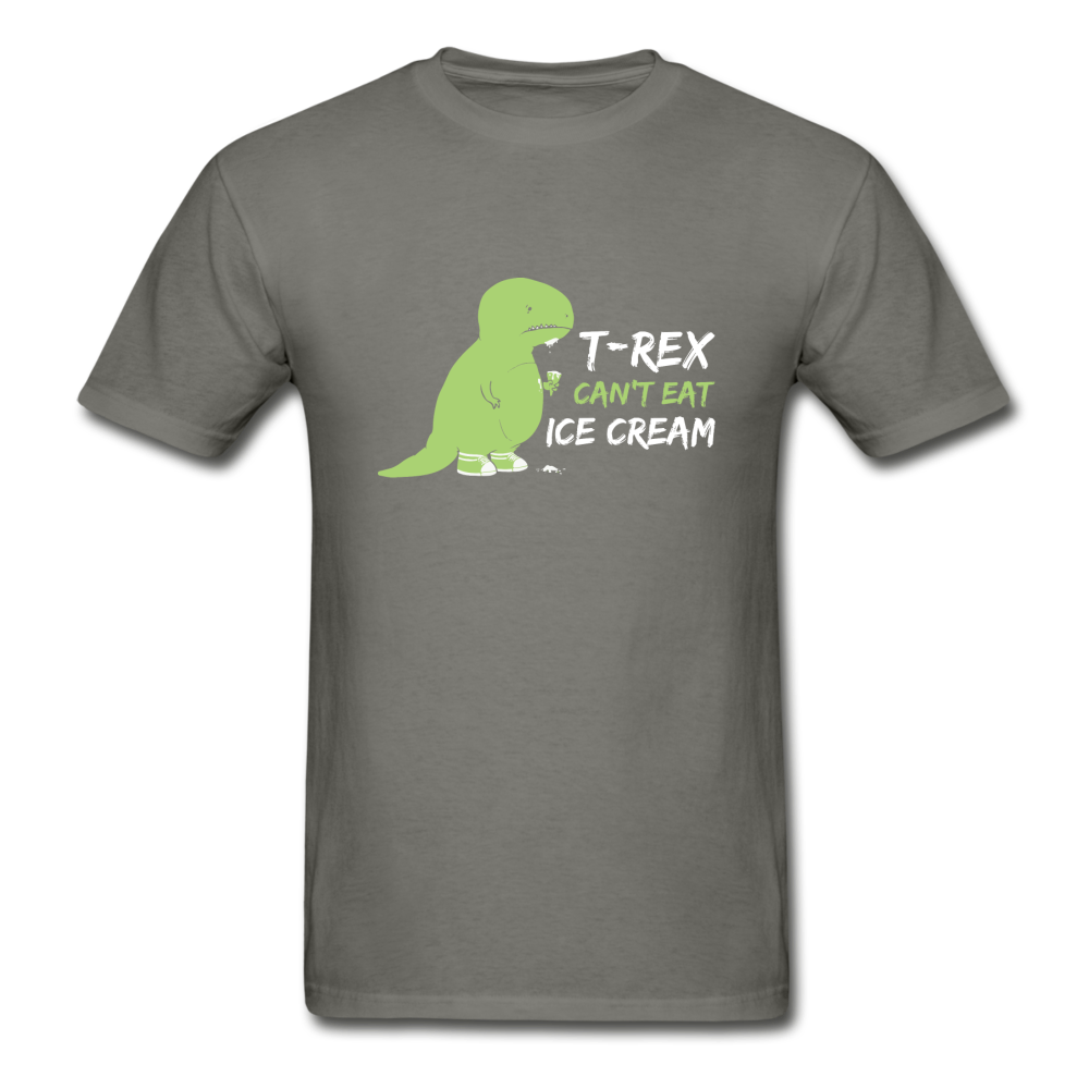 Gildan Ultra Cotton Adult T-Rex Can't Eat Ice Cream T-Shirt - charcoal