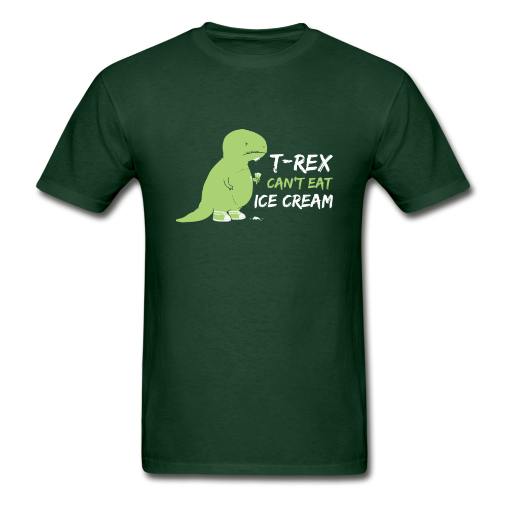 Gildan Ultra Cotton Adult T-Rex Can't Eat Ice Cream T-Shirt - forest green