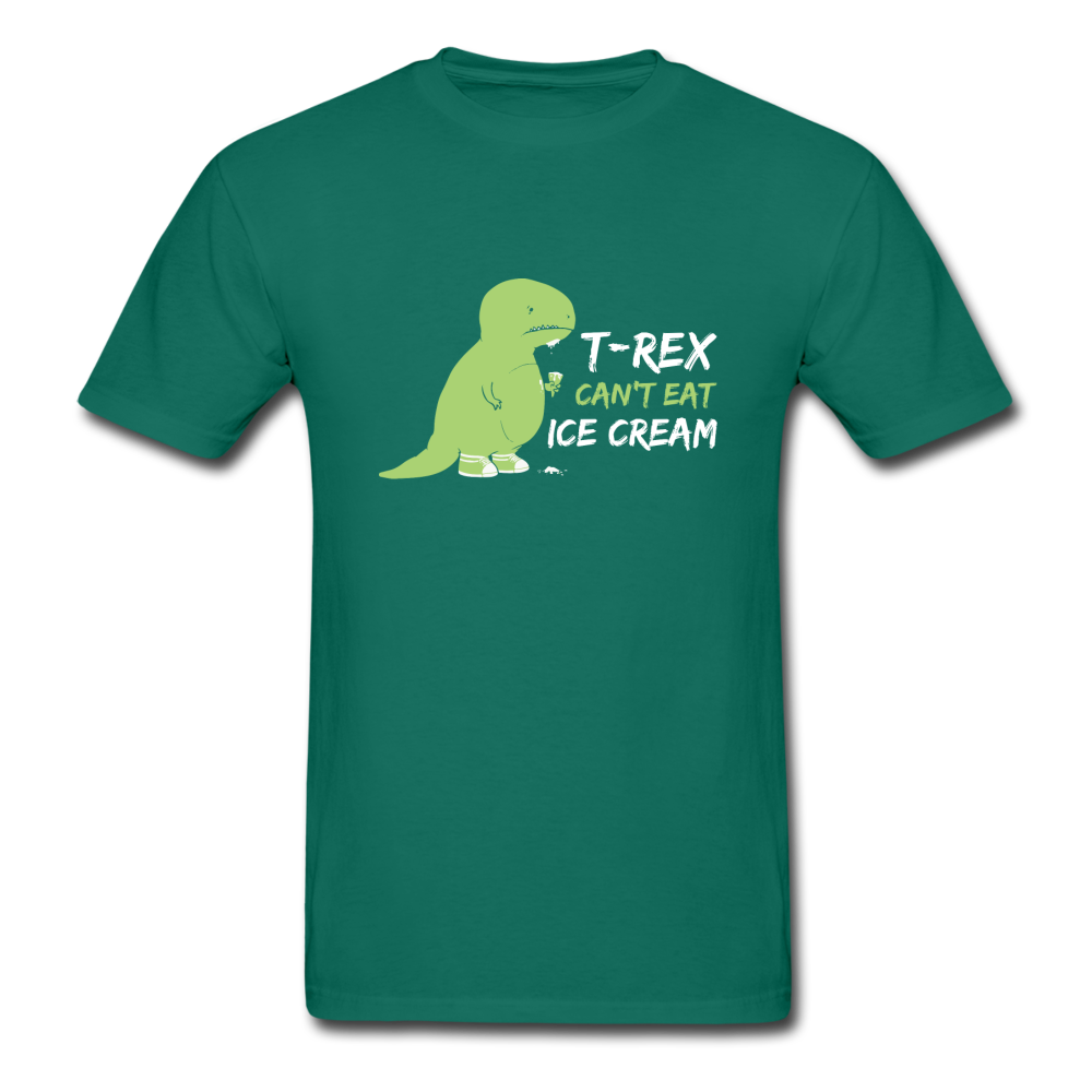 Gildan Ultra Cotton Adult T-Rex Can't Eat Ice Cream T-Shirt - petrol