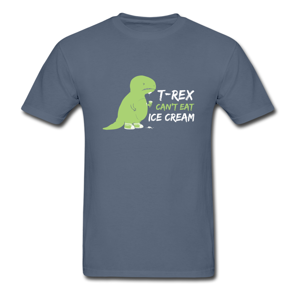 Gildan Ultra Cotton Adult T-Rex Can't Eat Ice Cream T-Shirt - denim