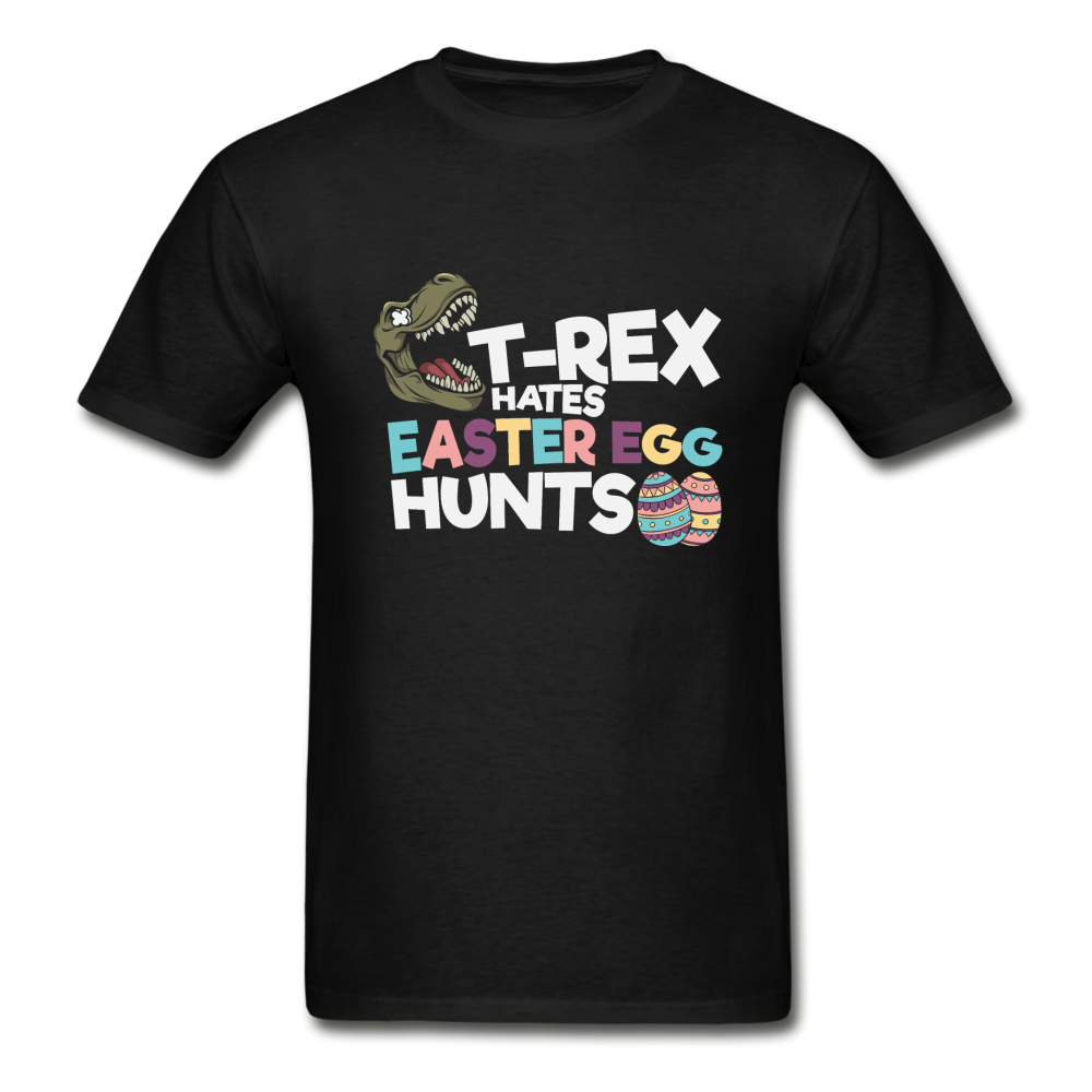 Hanes Adult Tagless T-Rex Hates Easter Egg Hunts T-Shirt - black